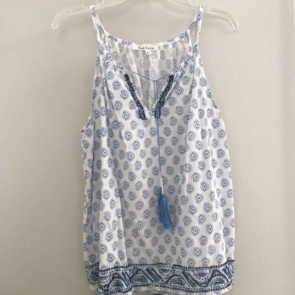 Embellished Anthropologie Solitaire Beaded Top
